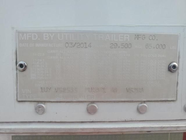 2015 Utility VS2RA Refrigerated Van Trailer