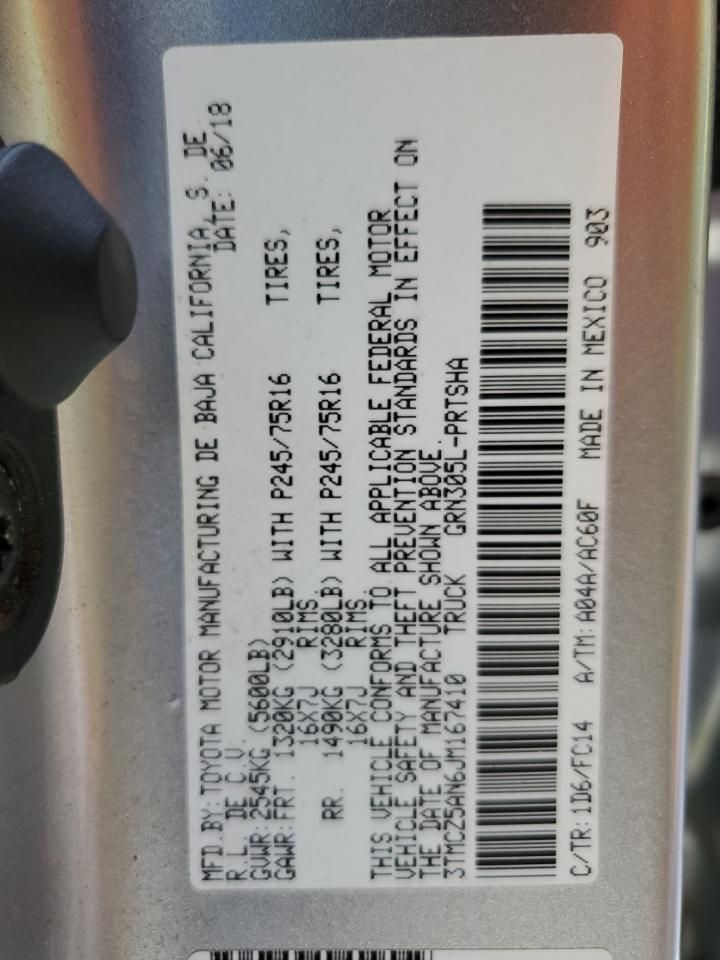 2018 Toyota Tacoma Double cab