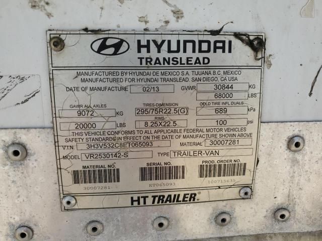 2014 Hyundai Translead VR2530142-S Refrigerated Van Trailer