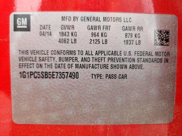 2014 Chevrolet Cruze lt