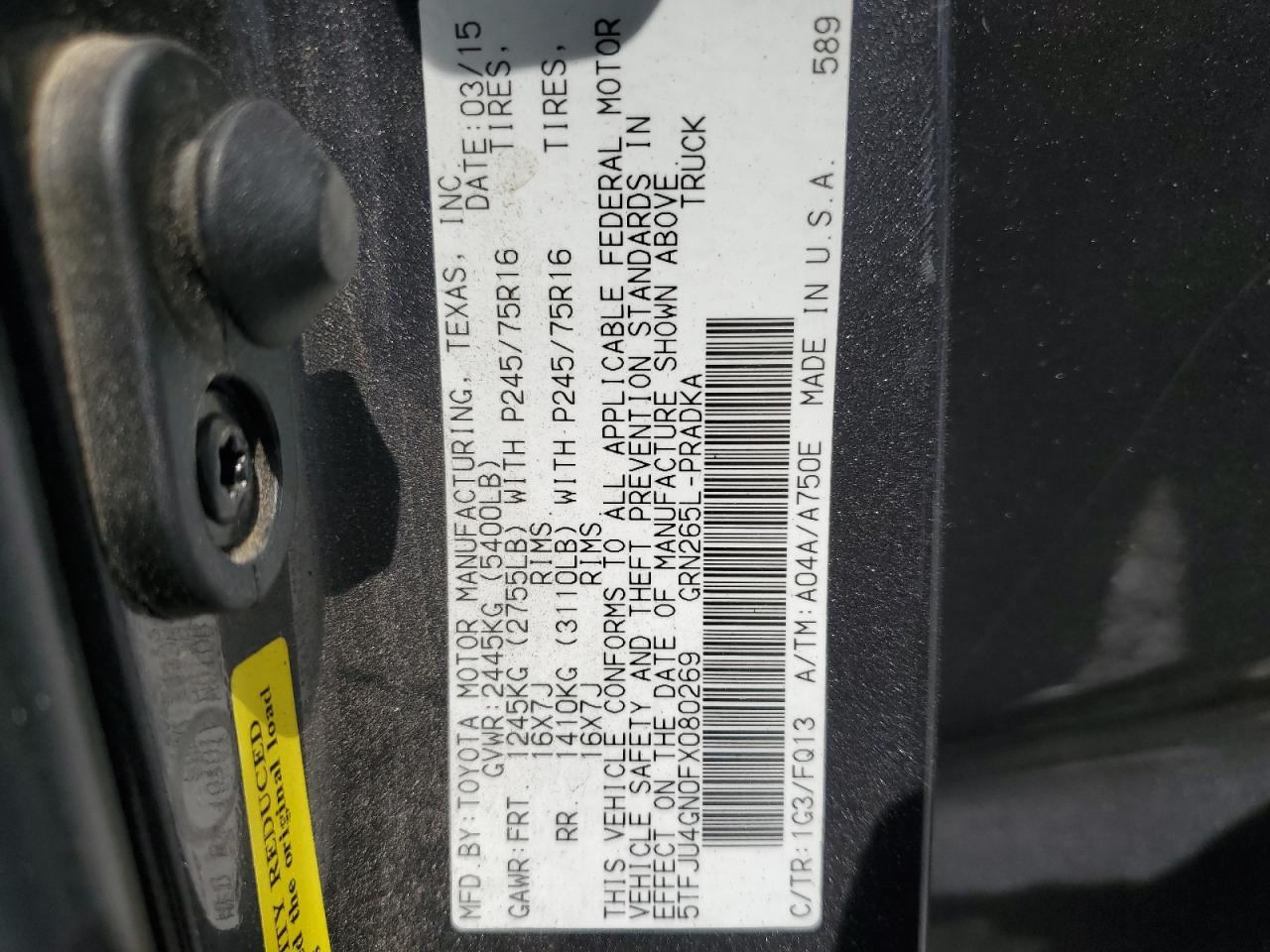 2015 Toyota Tacoma Prerunner V6