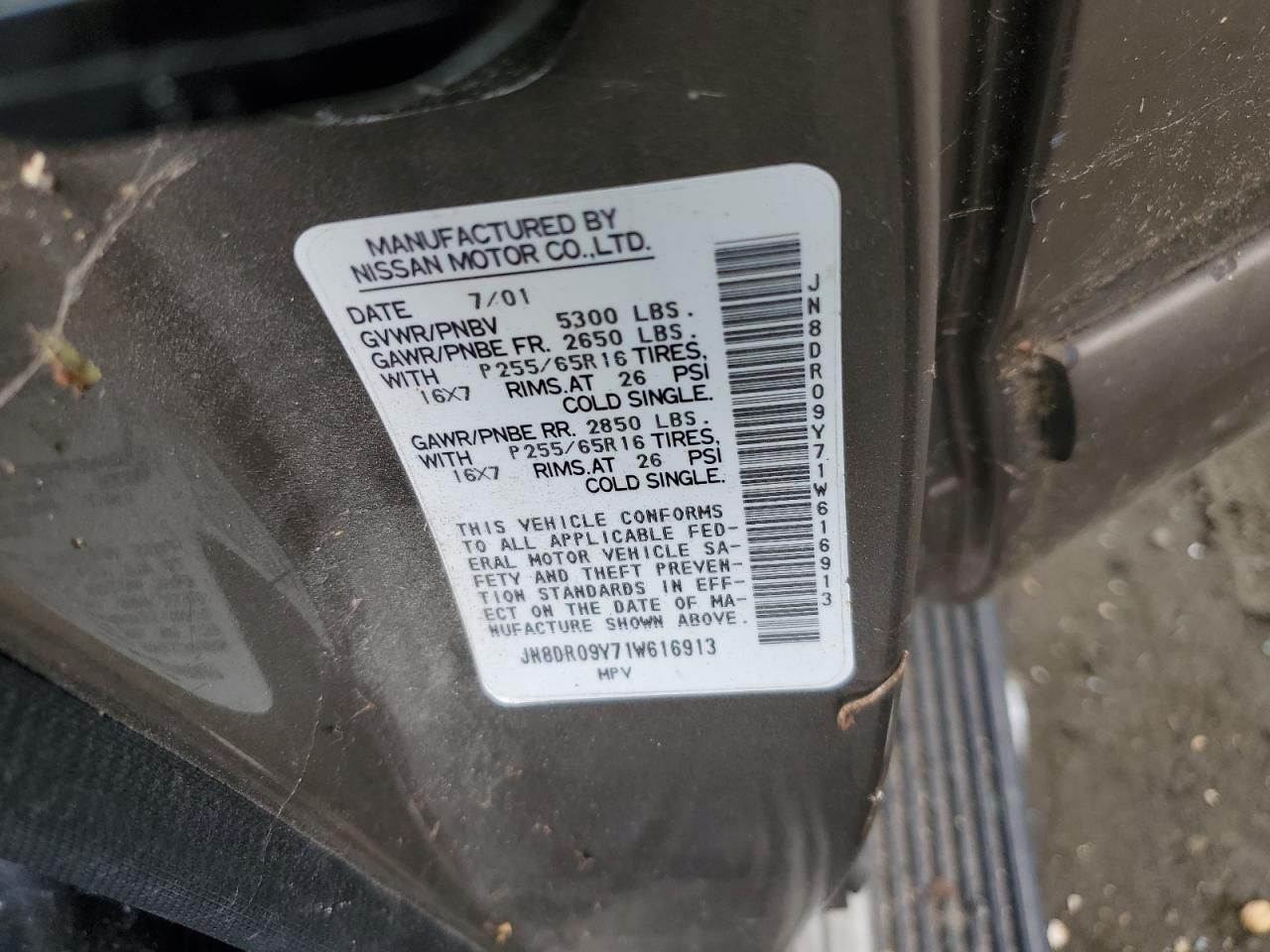 2001 Nissan Pathfinder le