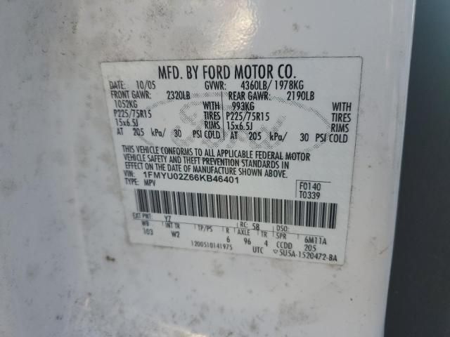 2006 Ford Escape xls