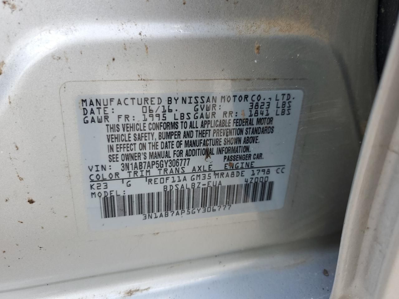 2016 Nissan Sentra s