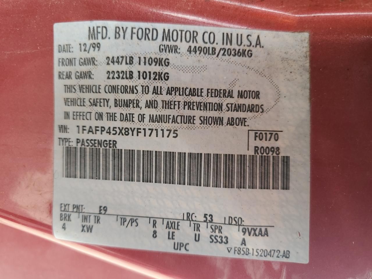 2000 Ford Mustang gt