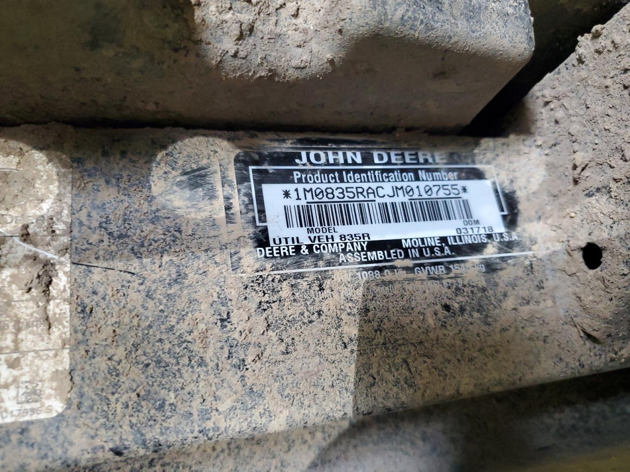 2018 John Deere 835R-ATV AND Utility Vehicles ATV