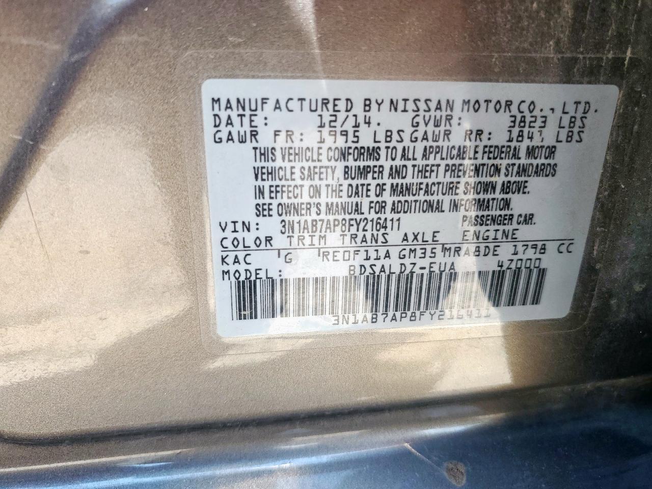 2015 Niss Sentra sv