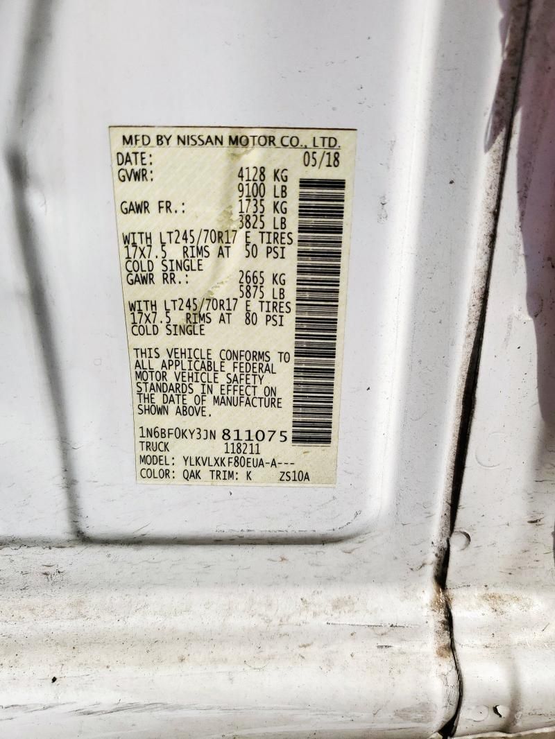 2018 Nissan Nv 1500 s