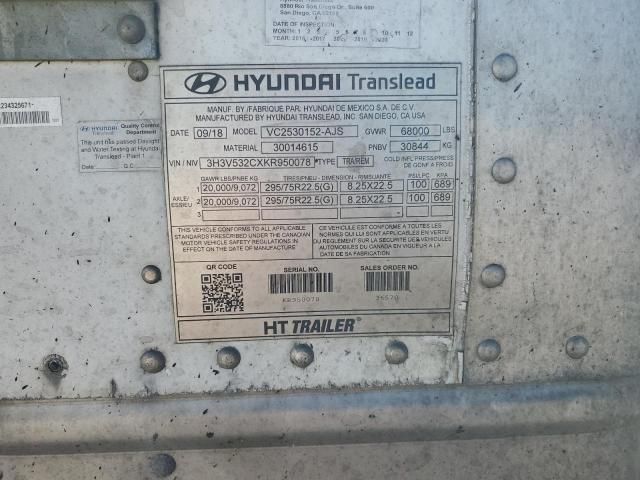 2019 Hyundai Translead VC2530152-AJS DRY Van Trailer
