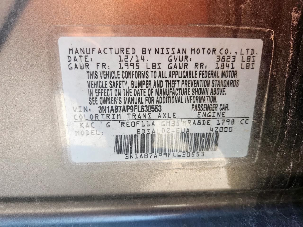 2015 Nissan Sentra s