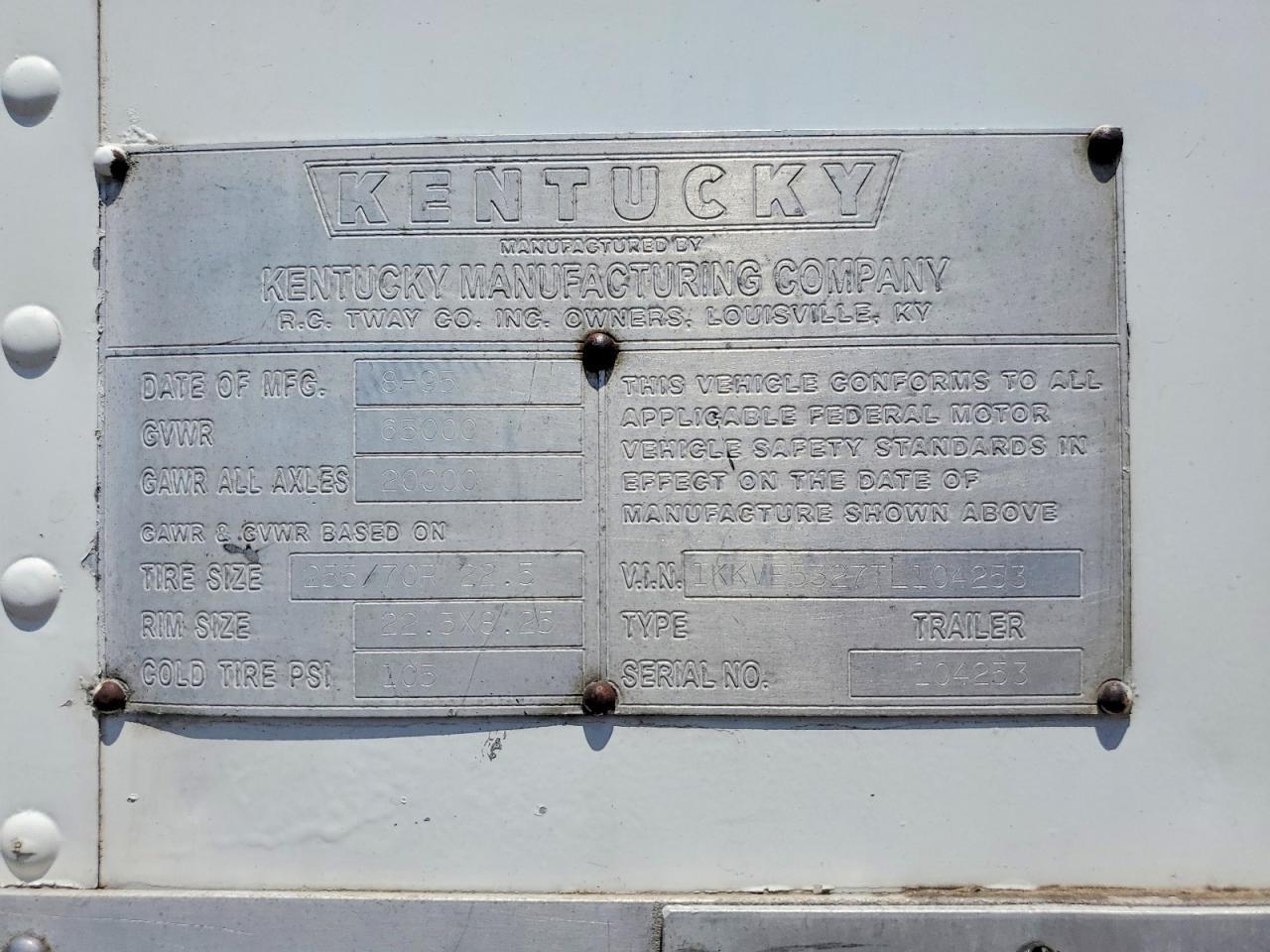 1996 Kentucky Moving Van Trailer