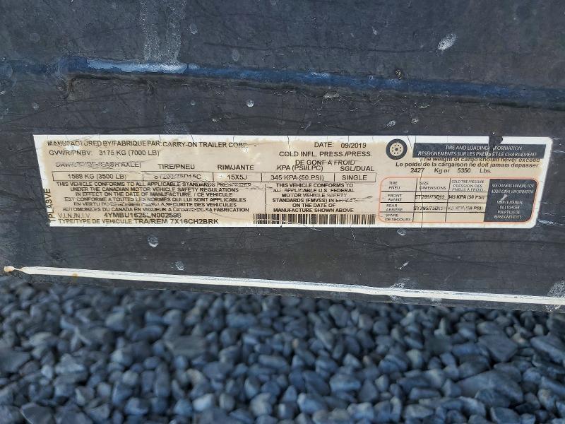 2020 Patriot 2020 CARRY-ON 7X16CH2BRK Equipment Trailer