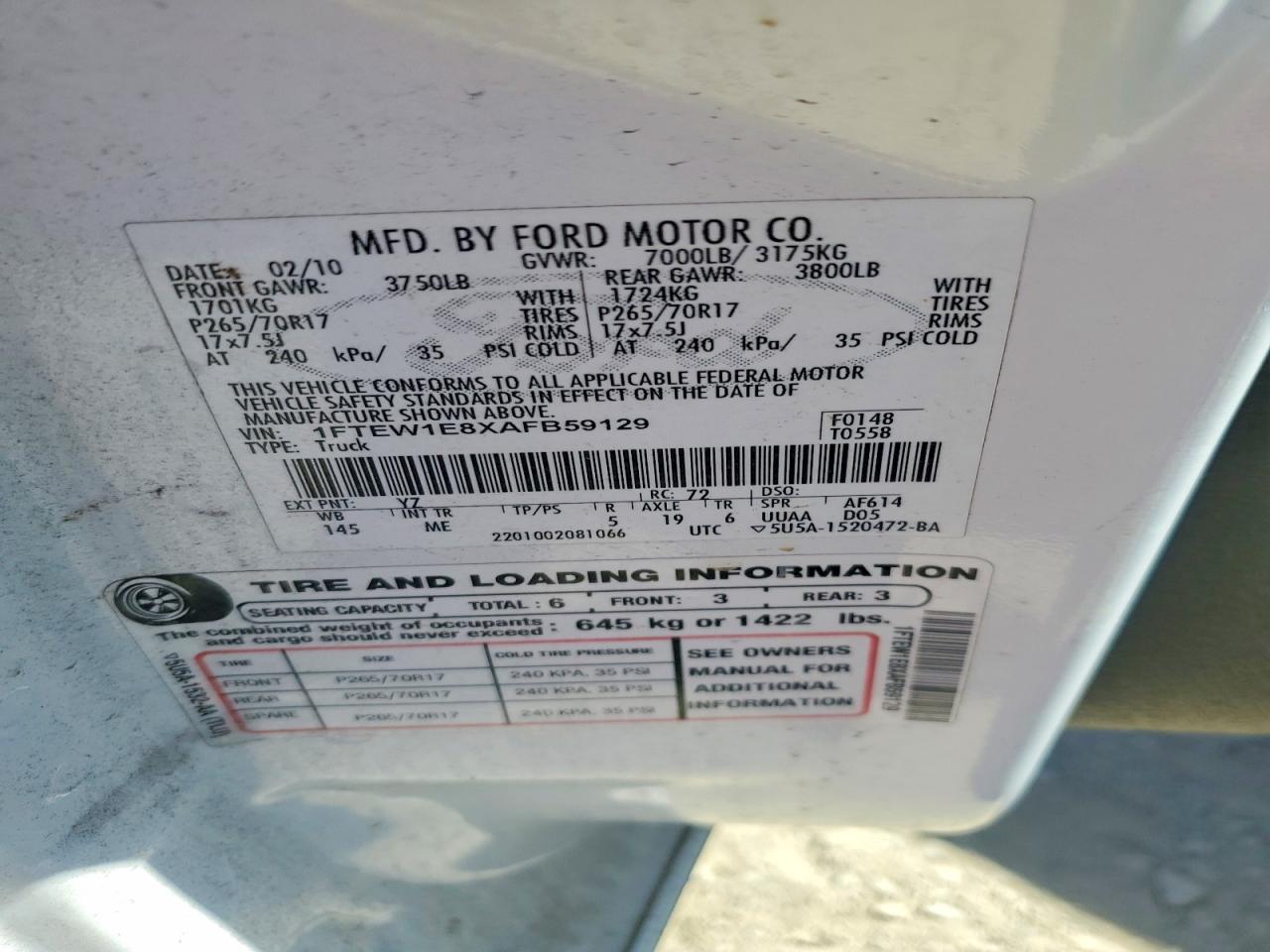 2010 Ford F150 Supercrew