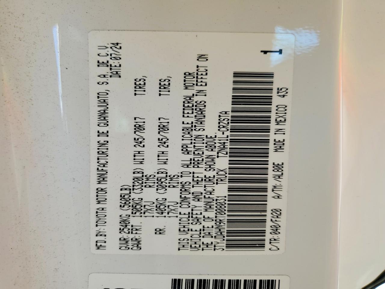 2024 Toyota Tacoma SR