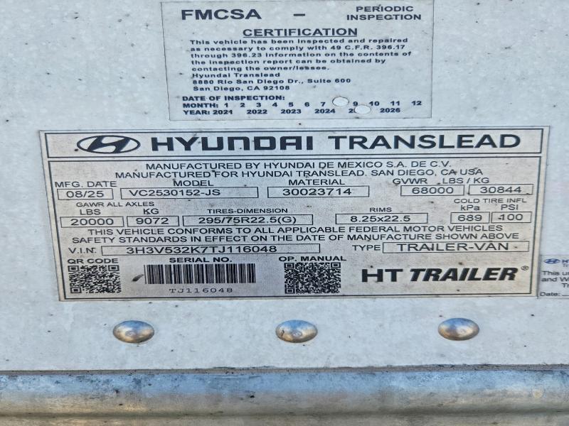 2026 Hyundai Trailers 2026 Hyundai Translead VC2530152-JS DRY Van Traile