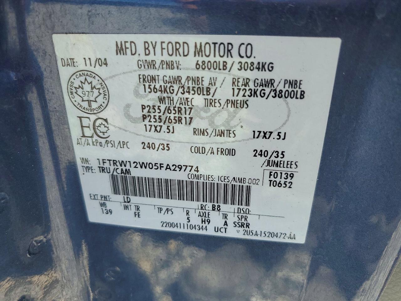2005 Ford F150 Supercrew
