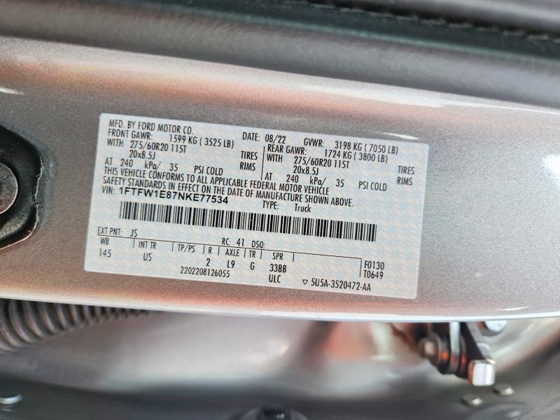 2022 Ford F150 Supercrew