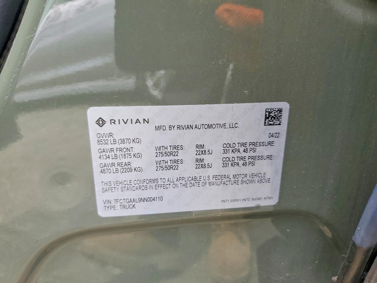 2022 Rivian R1T Launch Edition