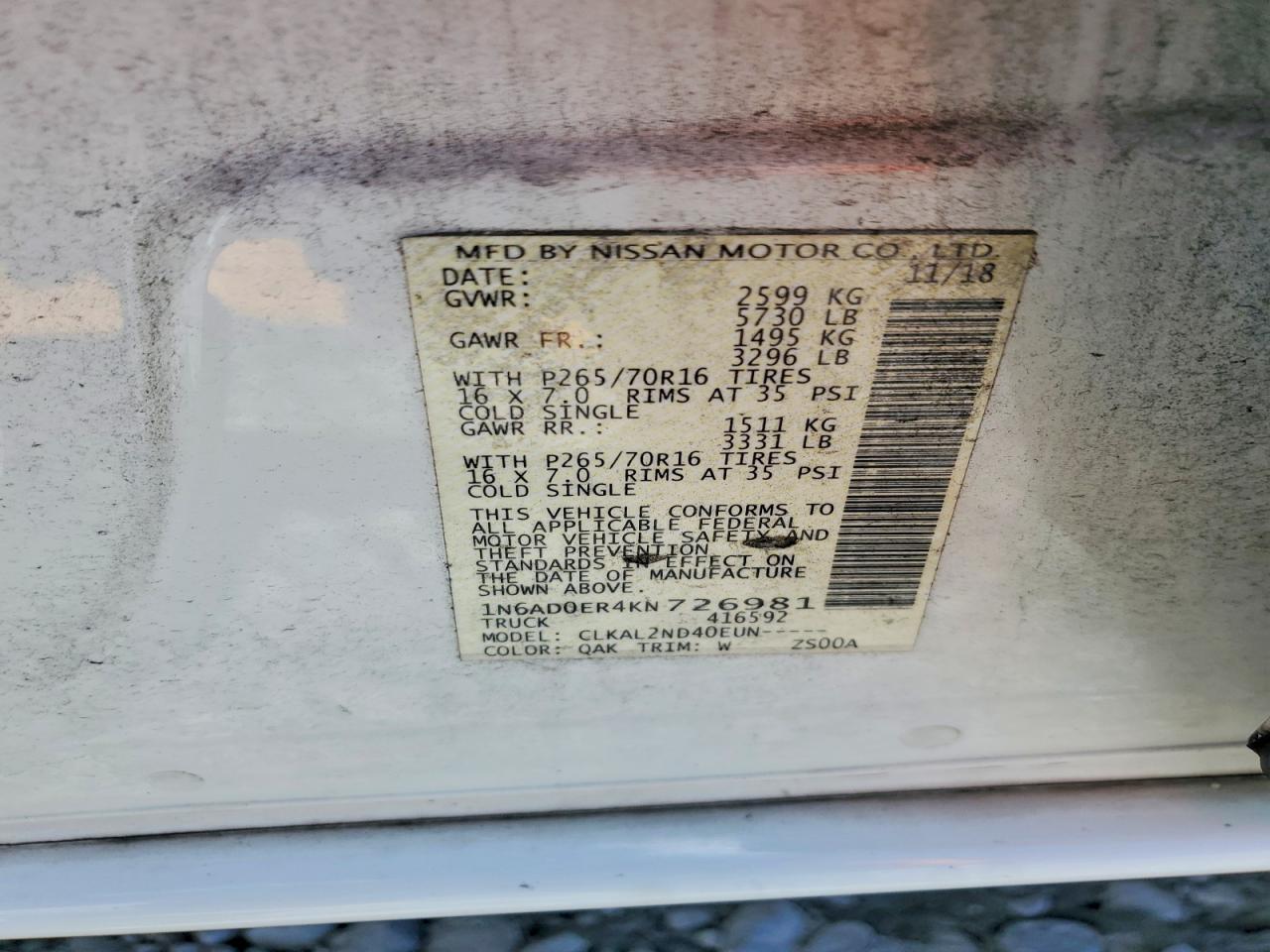 2019 Nissan Frontier SV