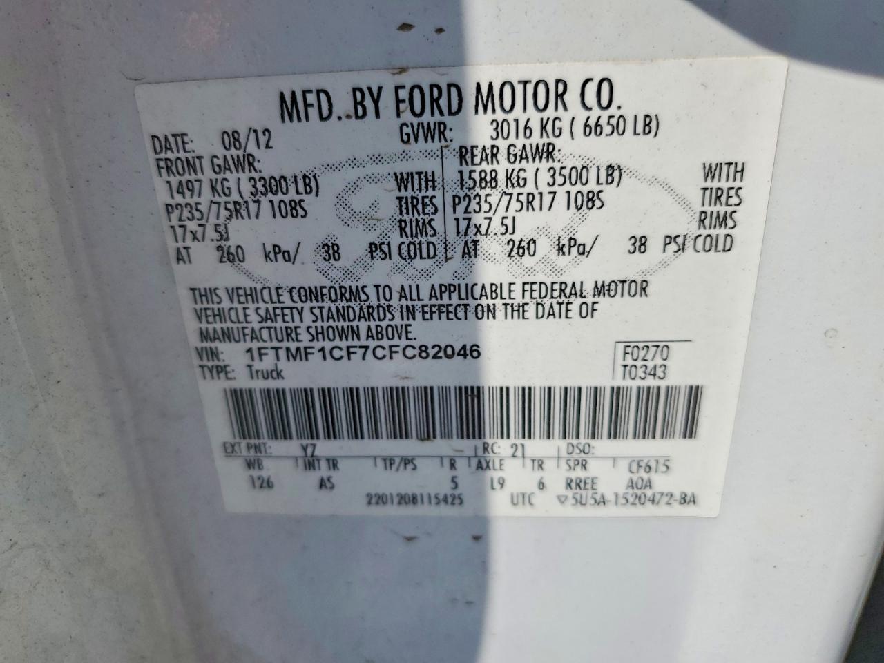 2012 Ford F150