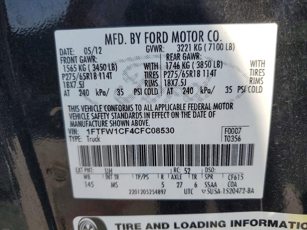 2012 Ford F150 Supercrew