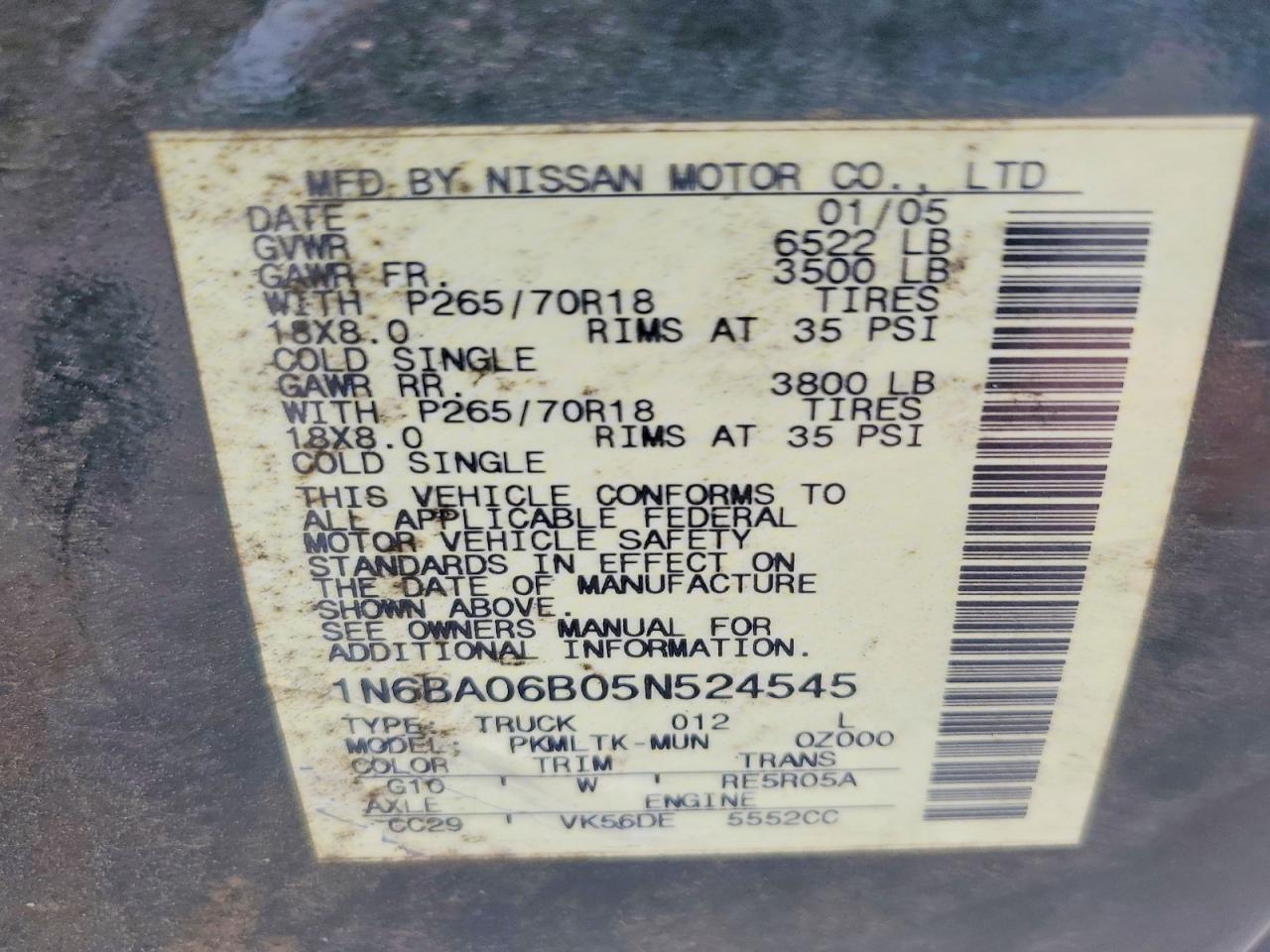 2005 Nissan Titan XE