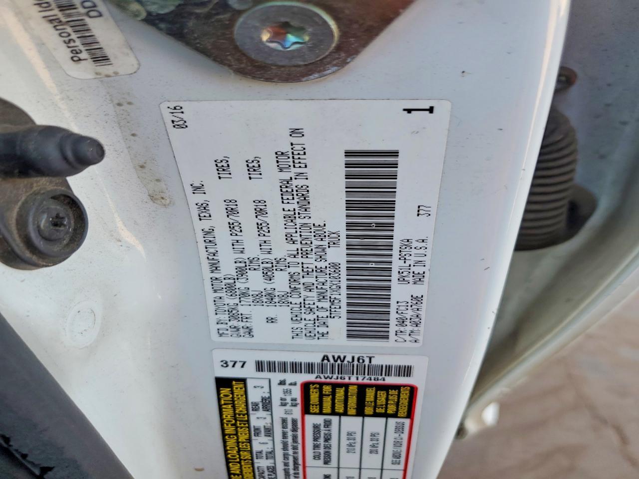 2016 Toyota Tundra Crewmax SR5