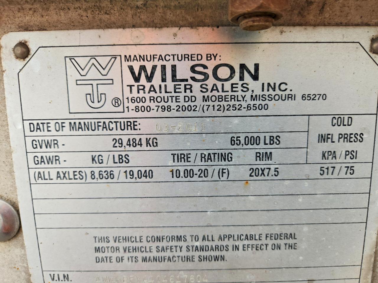 2012 Wilson Trailer 2012 Wilson DWH-501 Grain Trailer