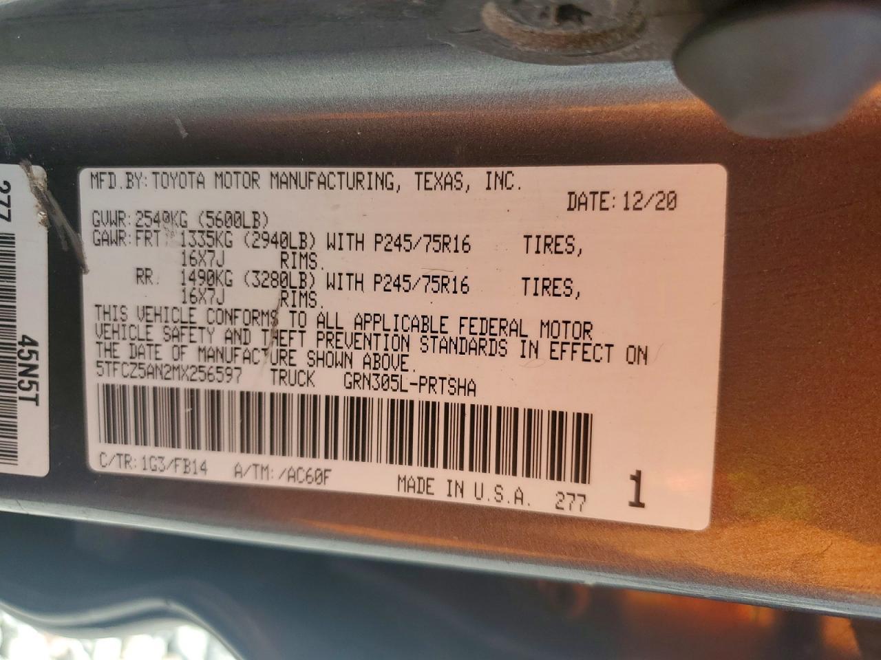 2021 Toyota Tacoma SR V6