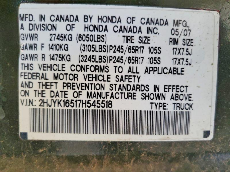2007 Honda Ridgeline RTL