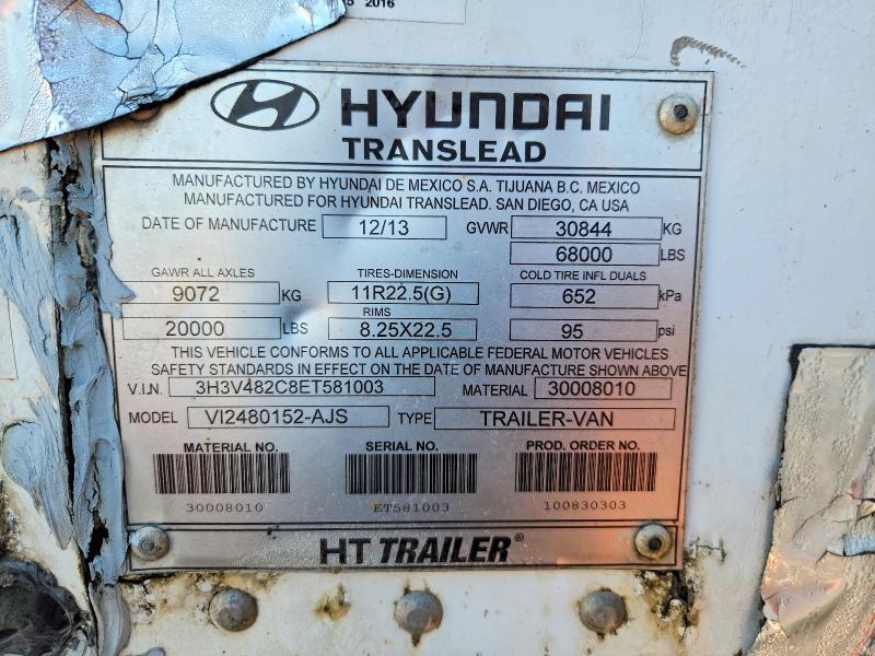 2014 Hyundai Translead Inc 2014 Hyundai Translead VI2480152-AJS DRY Van Trail