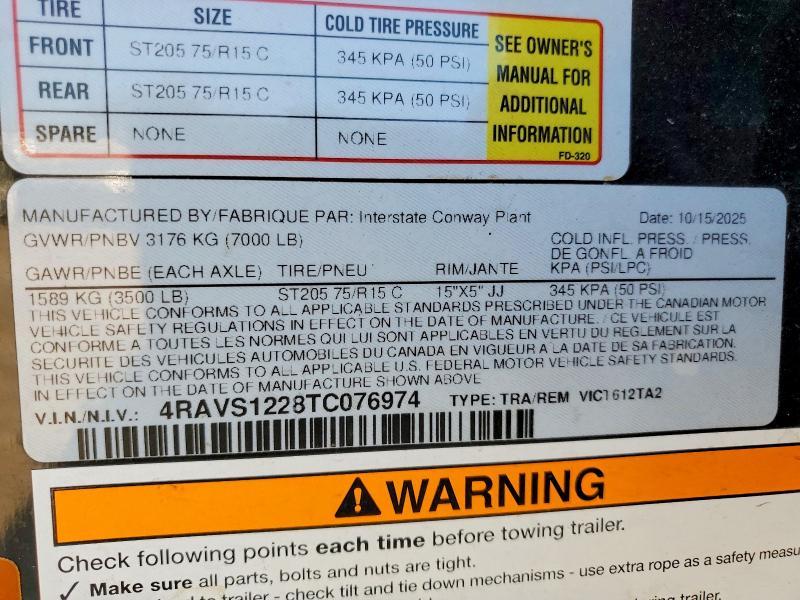 2026 Interstate VIC7612TA2 Enclosed Cargo Trailer