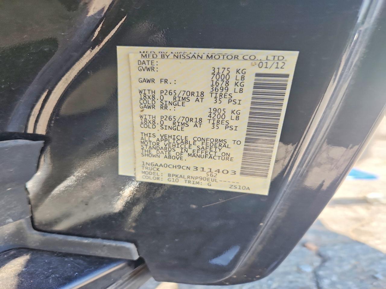 2012 Nissan Titan S