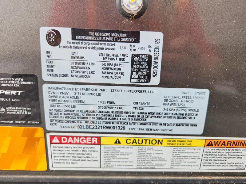 2024 Stealthcraft 2024 Stealth WAPT7523TA2 Enclosed Cargo Trailer