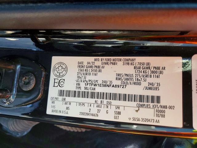 2022 Ford F150 Supercrew