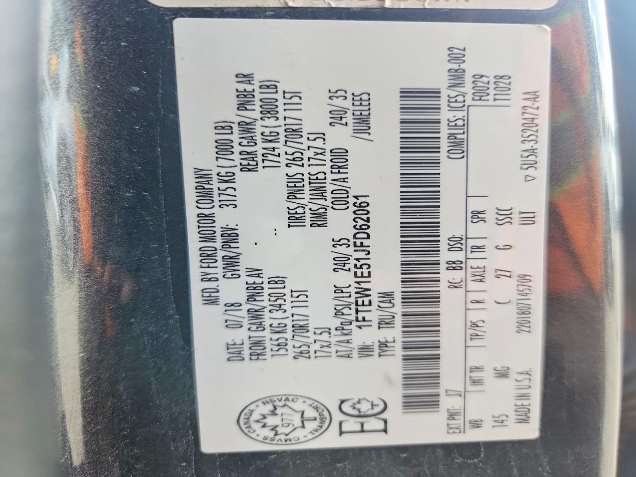 2018 Ford F150 Supercrew