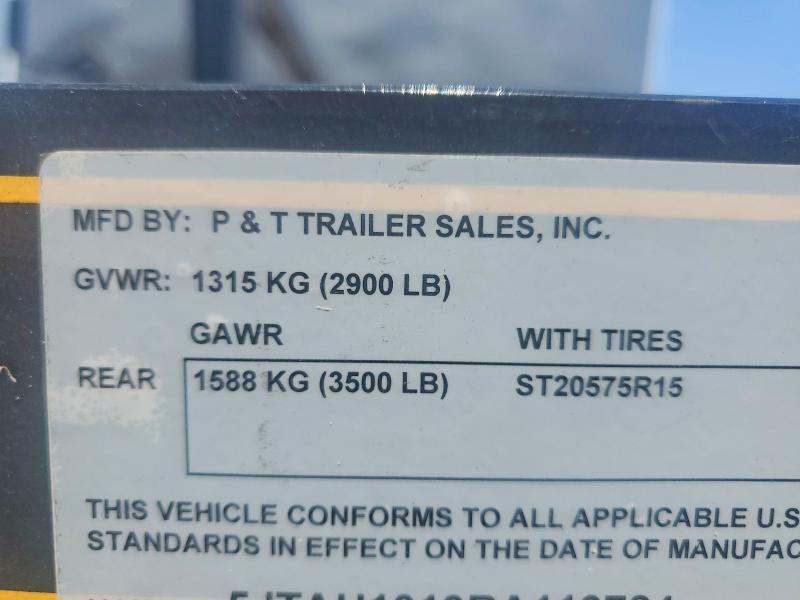2024 P&T 6X10AFG Utility Trailer