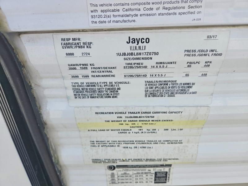 2017 Jayco Jay Recreational Vehicle (RV)