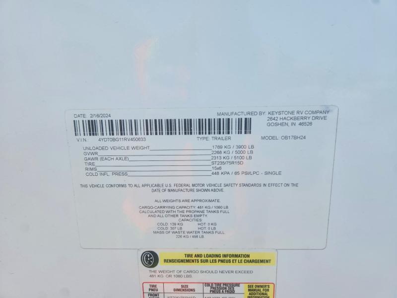 2024 Keystone 2000 Keystone Outback Camper