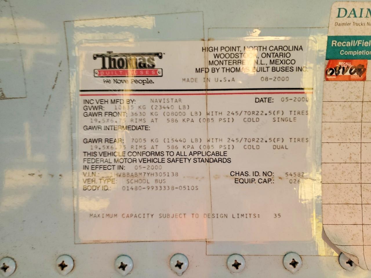 2000 International 3000 3800