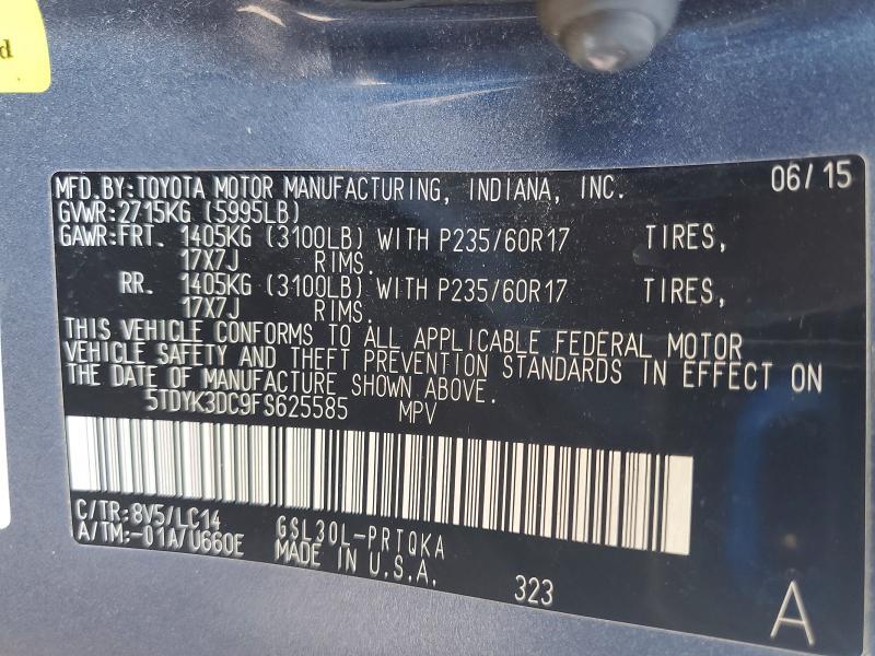 2015 Toyota Sienna xle 8-passenger