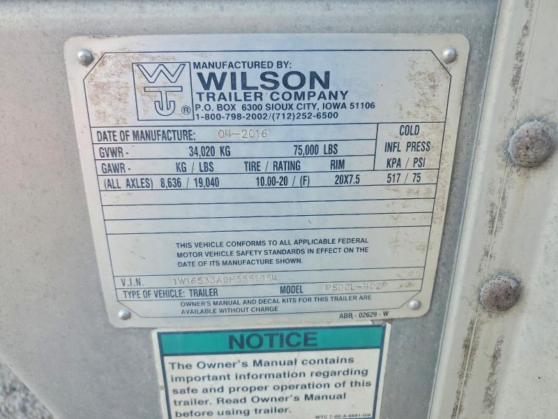 2017 Wilson Trailer 2017 Wilson PSDCL-402P Livestock Trailer