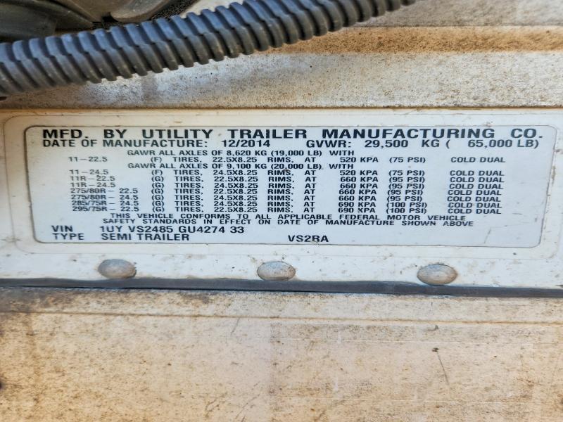 2016 Utility Trailer 2016 Utility VS2RA Refrigerated Van Trailer