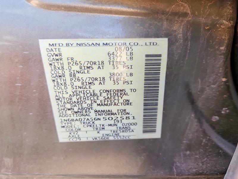 2006 Nissan Titan xe ffv