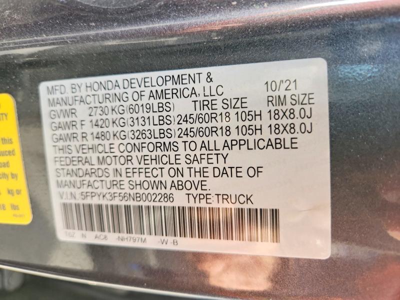 2022 Honda Ridgeline RTL