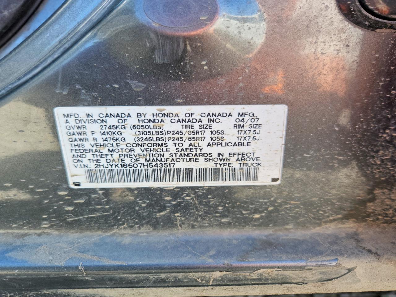 2007 Honda Ridgeline RTL