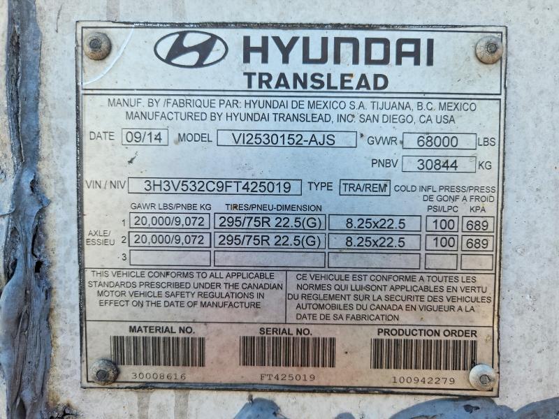 2015 Hyundai Translead Inc 2015 Hyundai Translead VI2530152-AJS DRY Van Trail