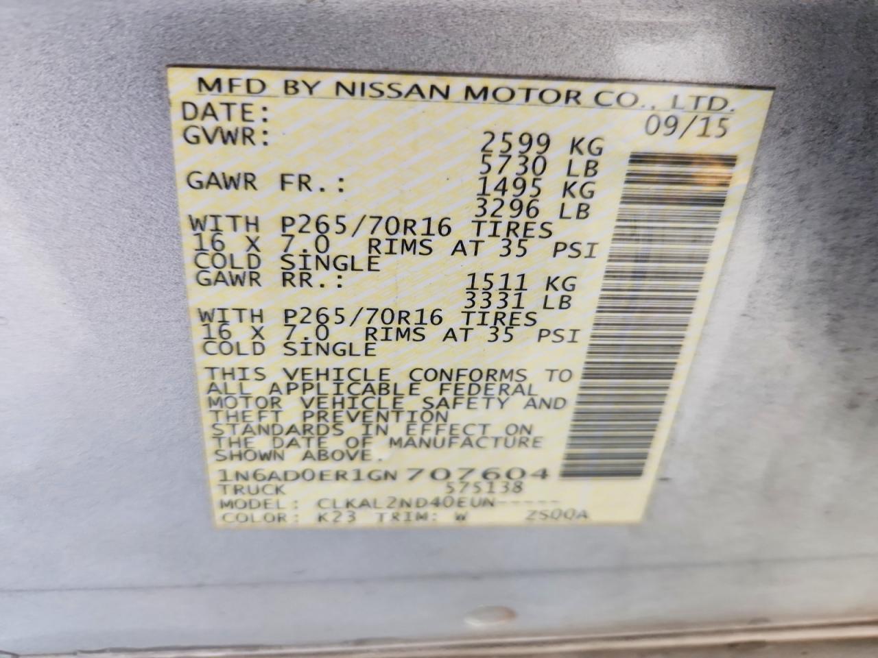 2016 Nissan Frontier SV