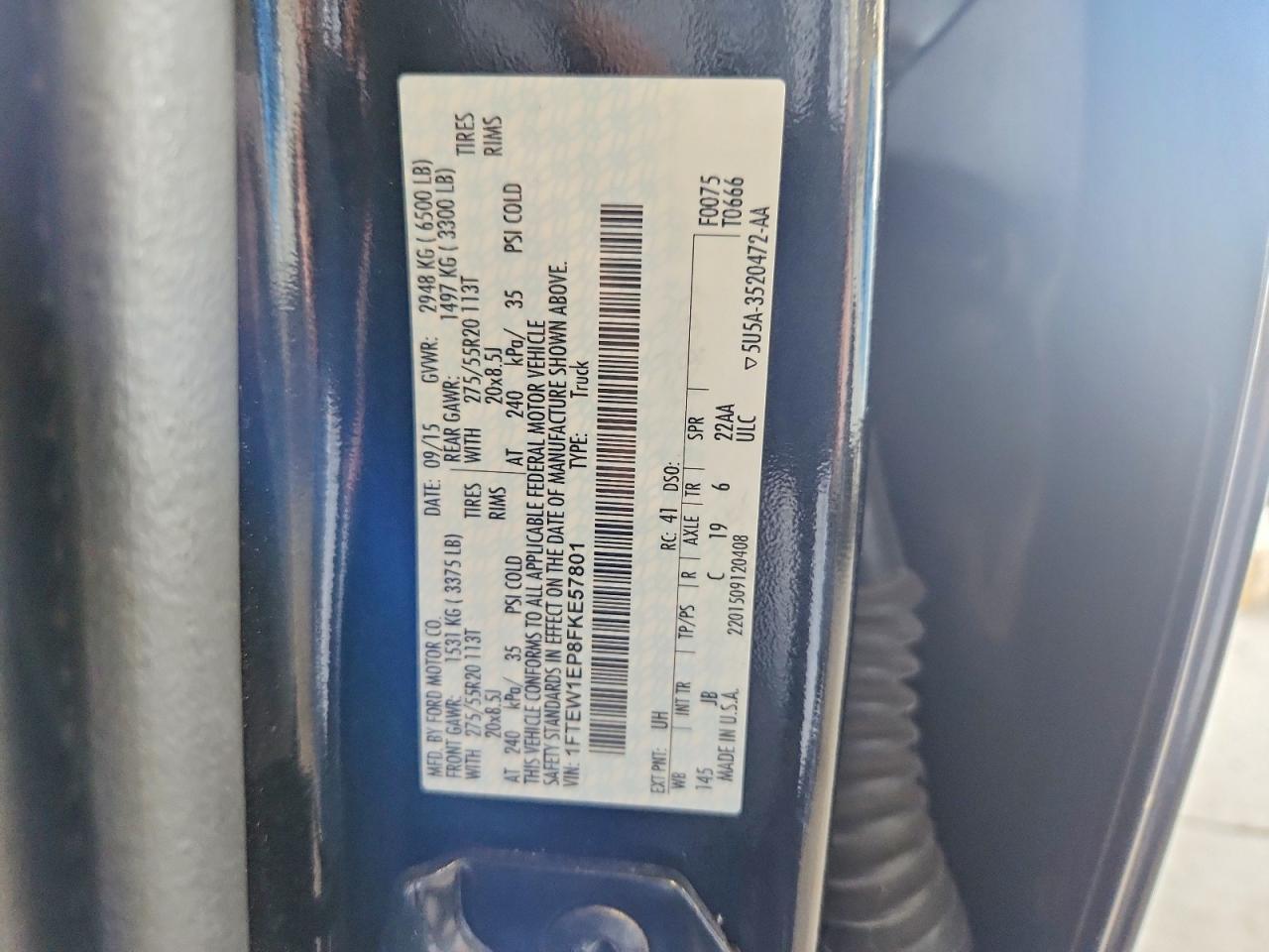 2015 Ford F150 Supercrew
