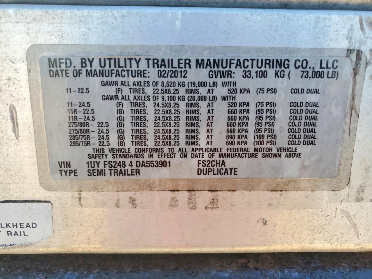 2013 Utility Trailer Trailers-DRY Van Trailer